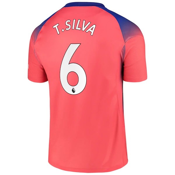 Camiseta Chelsea NO.6 T. Silva Tercera Equipación 2020-2021 Naranja